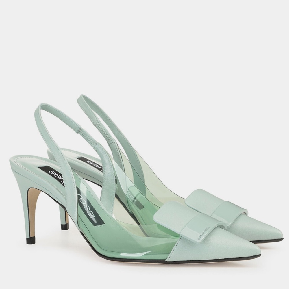 Sergio Rossi SR1 2022 Pastel PVC 75mm Slingback Pumps